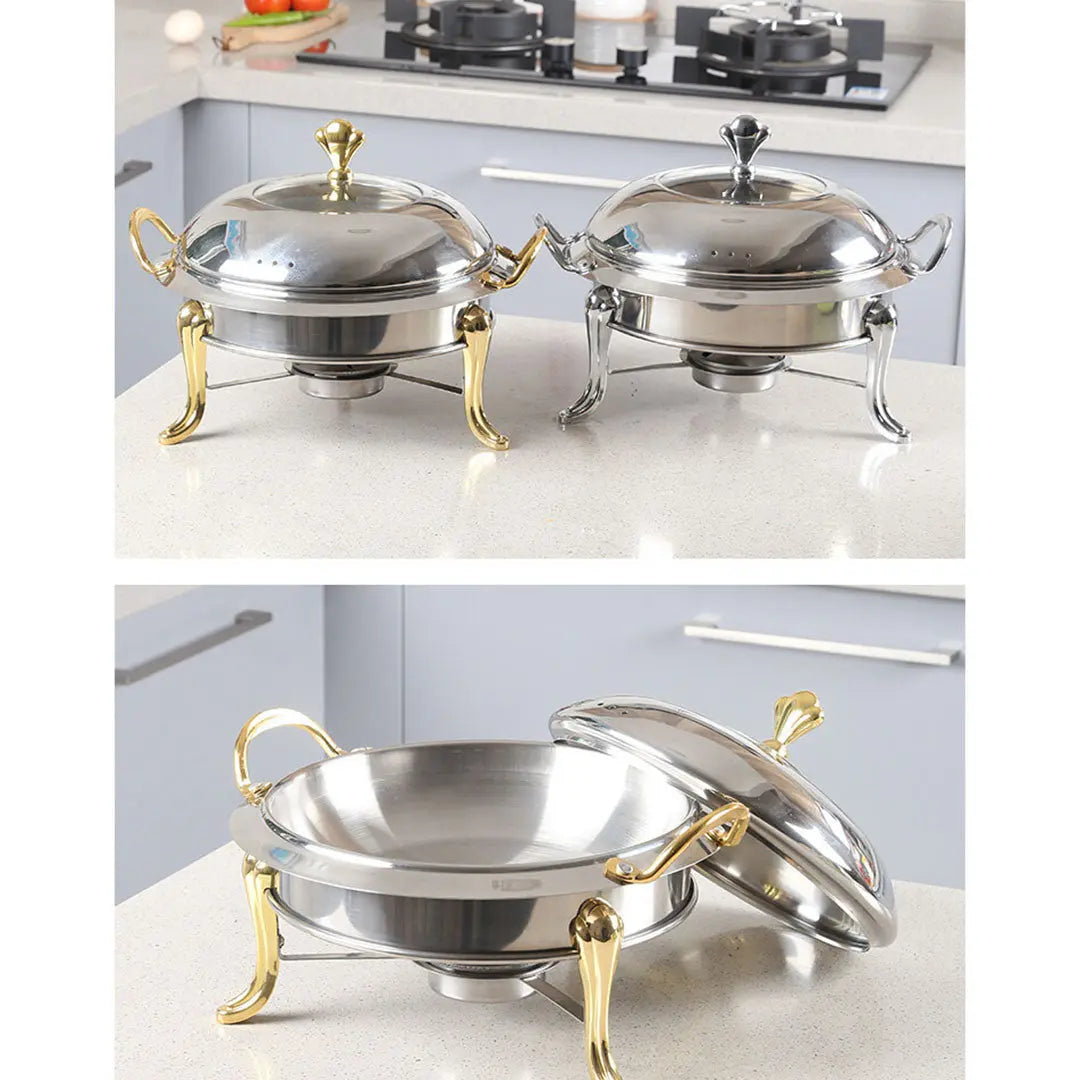 11" Silver Stainless Steel Chafing Dish With Stand Homeroots Kitchen & Dining