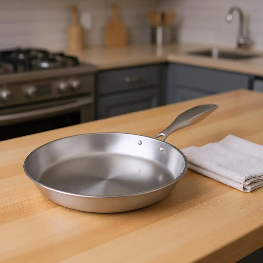 11" Silver Stainless Steel Frying Pan Homeroots Kitchen & Dining