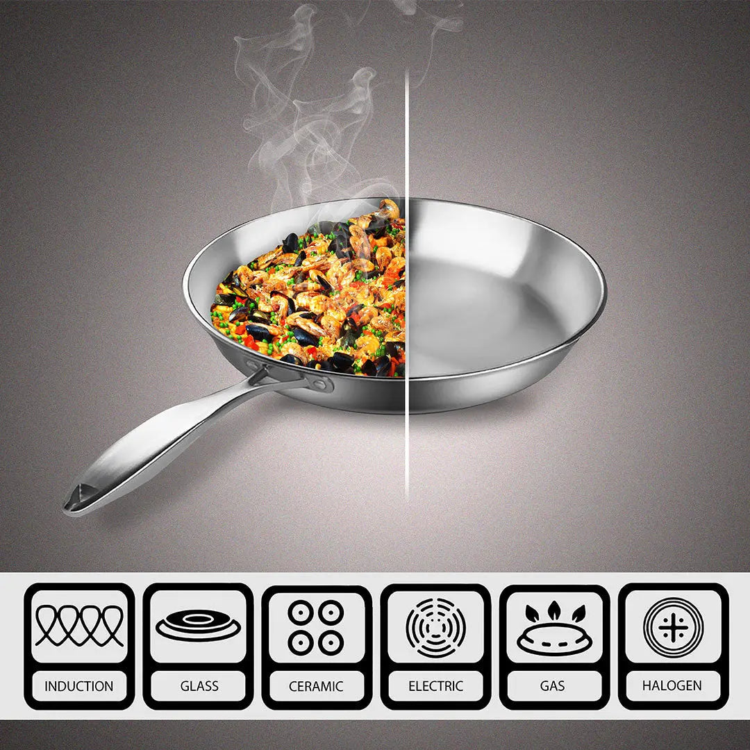 11" Silver Stainless Steel Frying Pan Homeroots Kitchen & Dining
