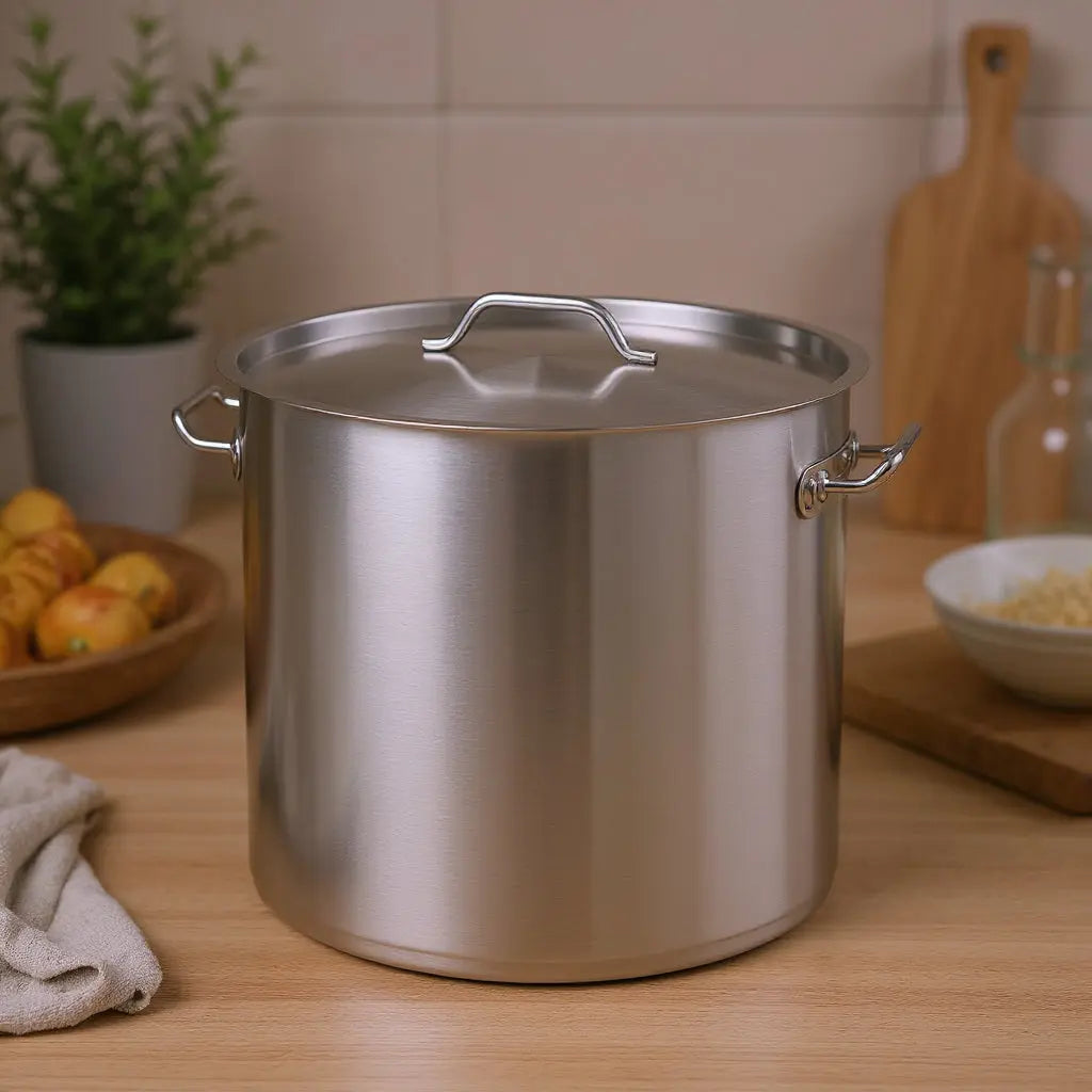 11" Silver Stainless Steel Stock Pot Homeroots Kitchen & Dining