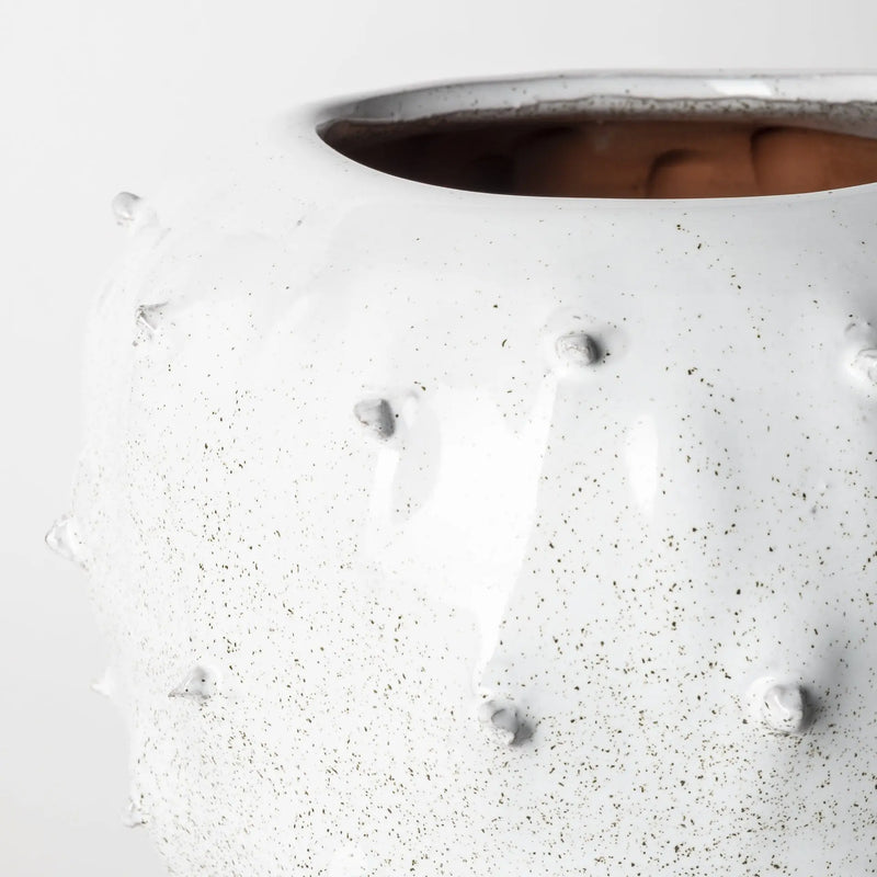 11" White Abstract Cylinder Ceramic Table Vase Homeroots Home Decor