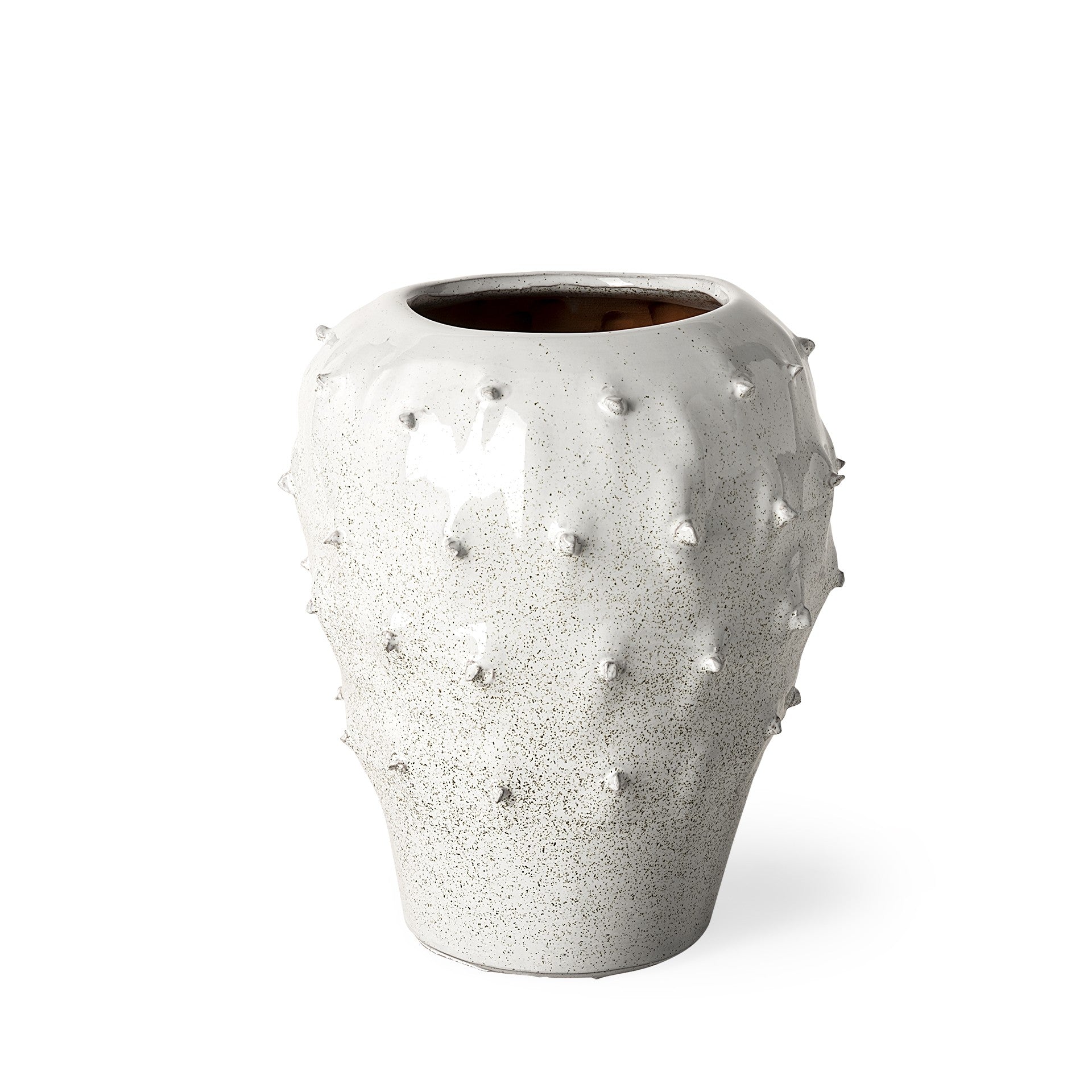 11" White Abstract Cylinder Ceramic Table Vase Homeroots Home Decor