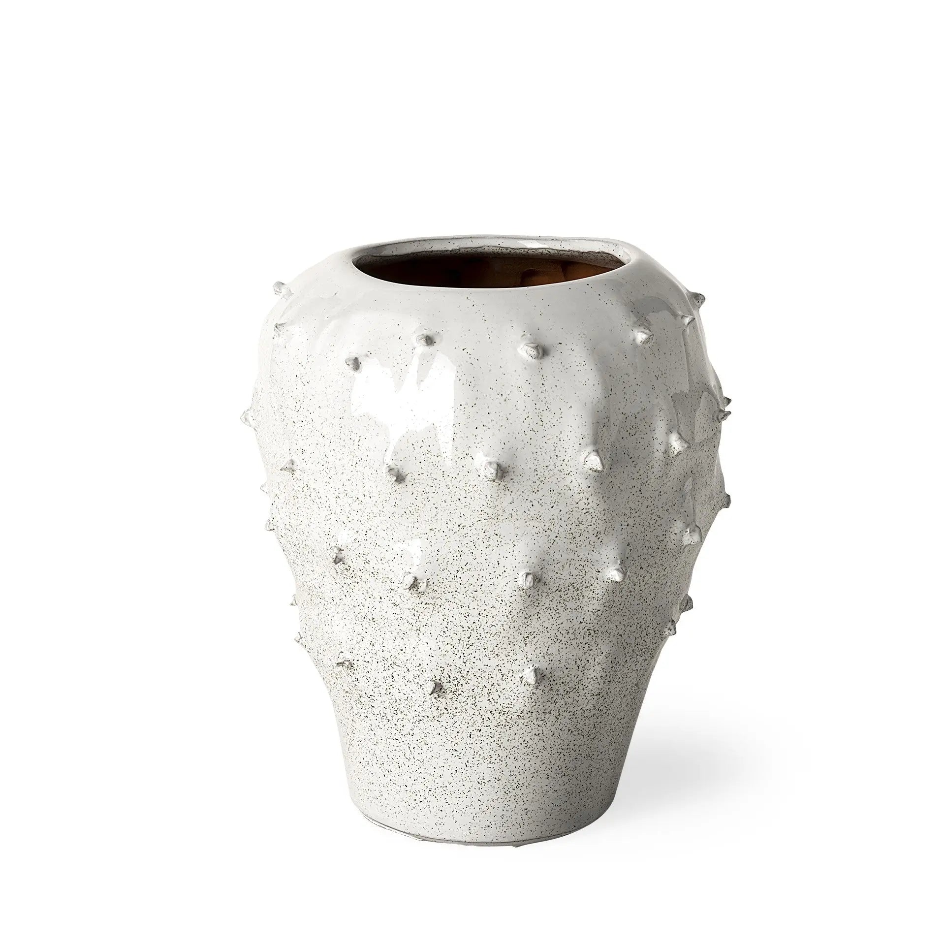 11" White Abstract Cylinder Ceramic Table Vase Homeroots Home Decor