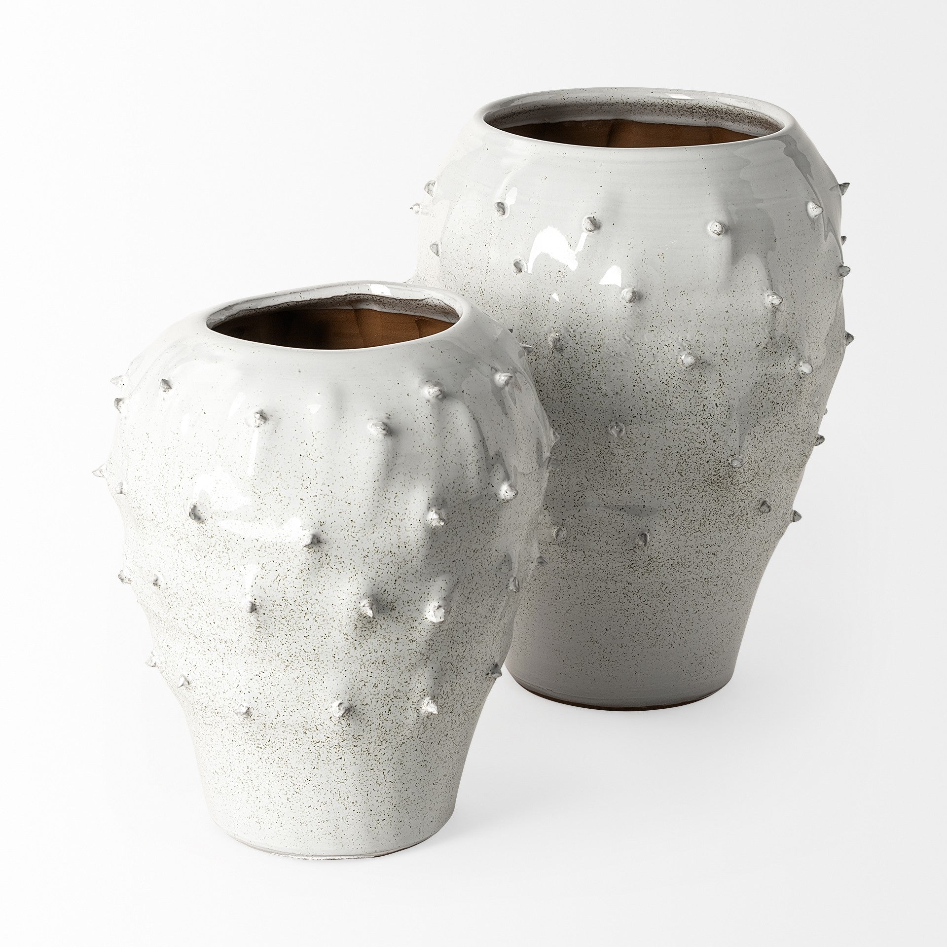 11" White Abstract Cylinder Ceramic Table Vase Homeroots Home Decor