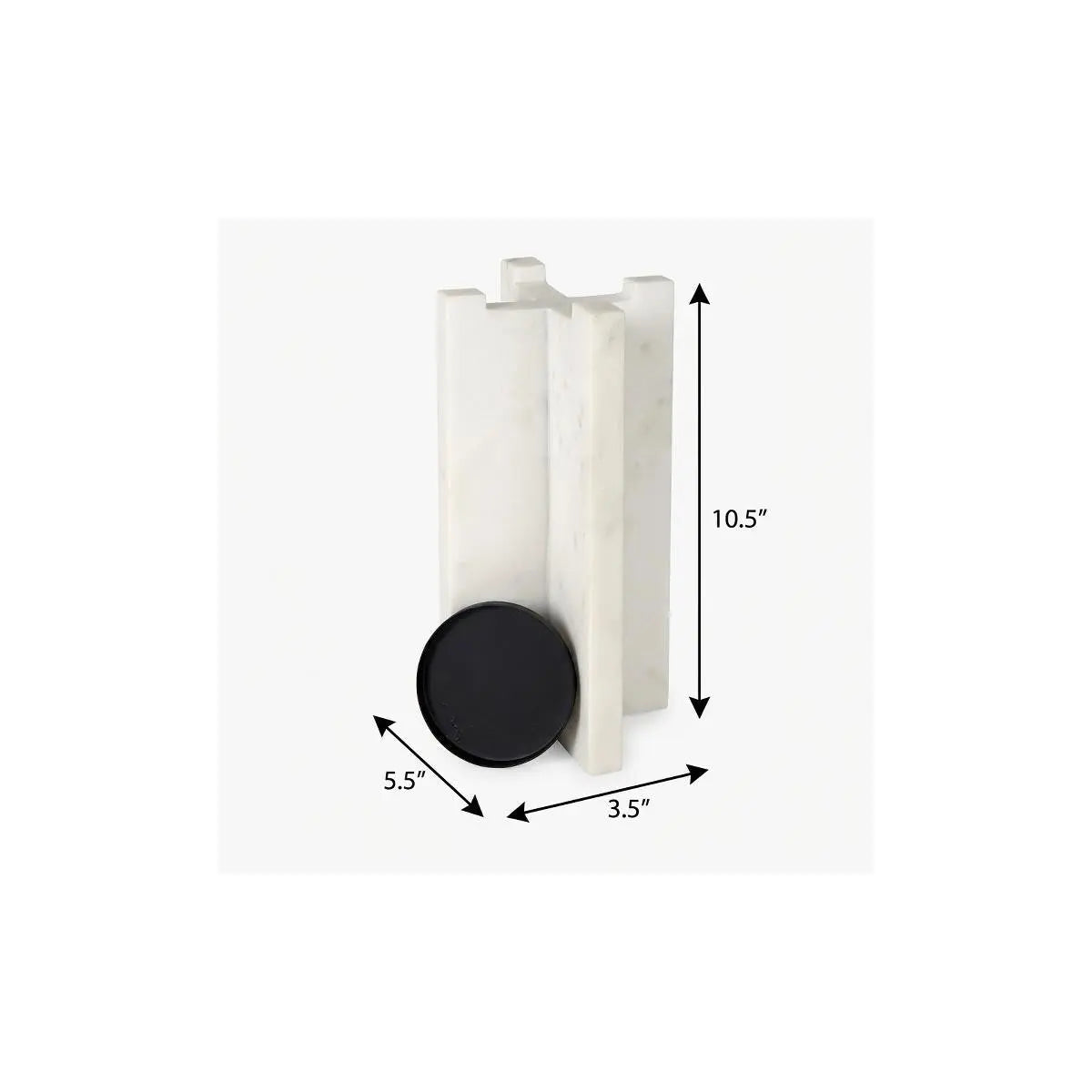 11" White Marble Tabletop Candle Holder Homeroots Home Decor
