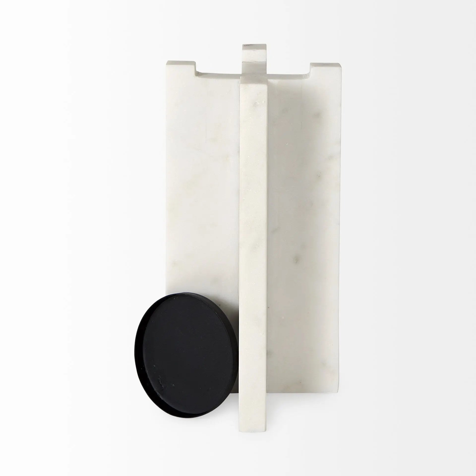 11" White Marble Tabletop Candle Holder Homeroots Home Decor