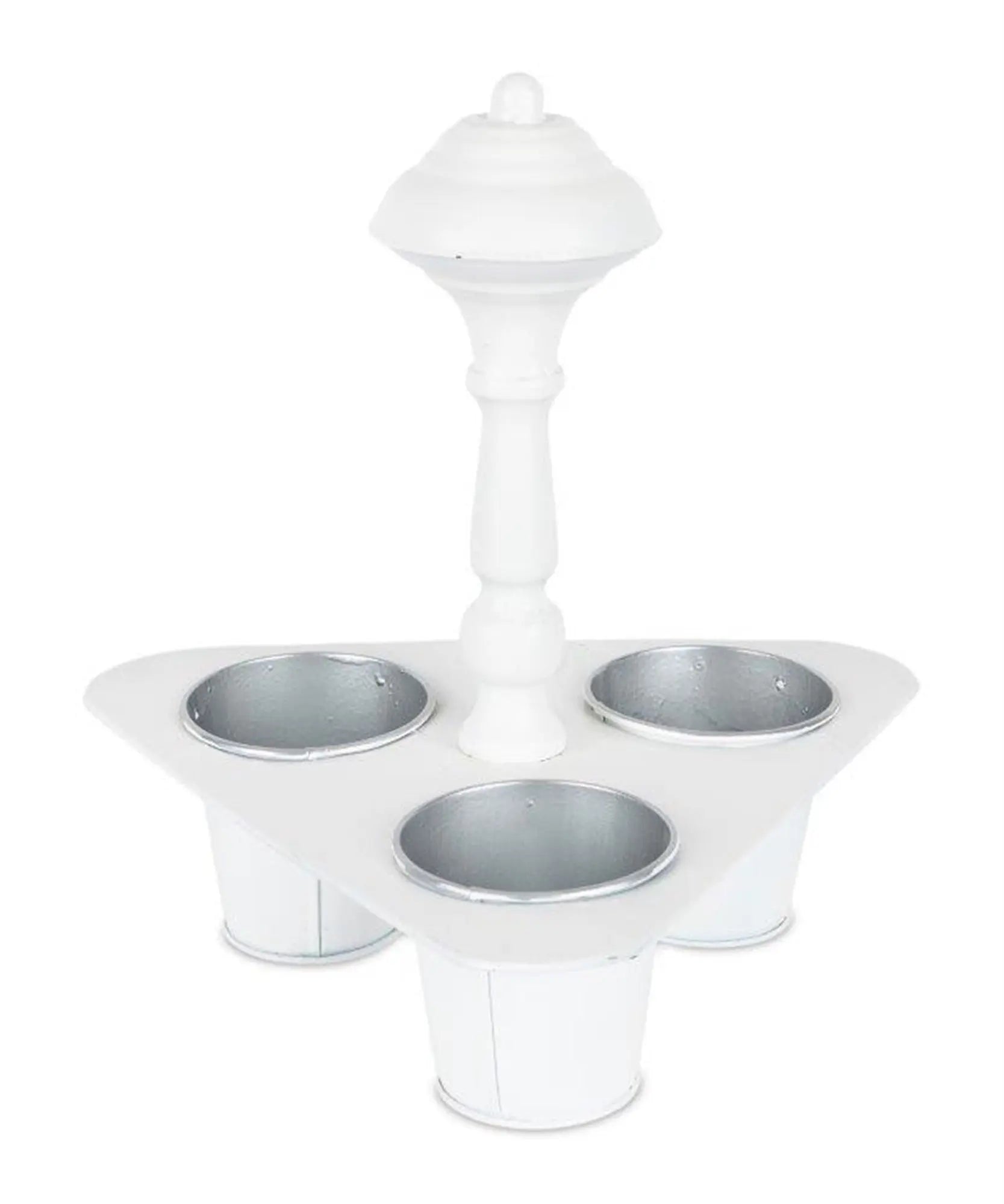 11" White Metal Garden Accents Accessories Homeroots Outdoor