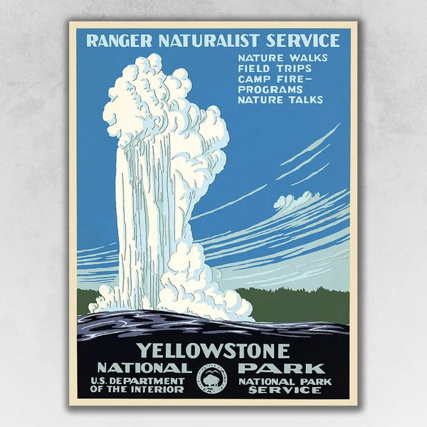 11" x 14" Yellowstone National Park c1938 Vintage Travel Poster Wall Art Homeroots Home Decor