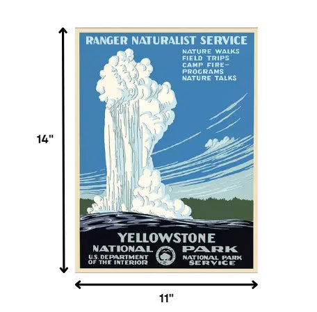 11" x 14" Yellowstone National Park c1938 Vintage Travel Poster Wall Art Homeroots Home Decor