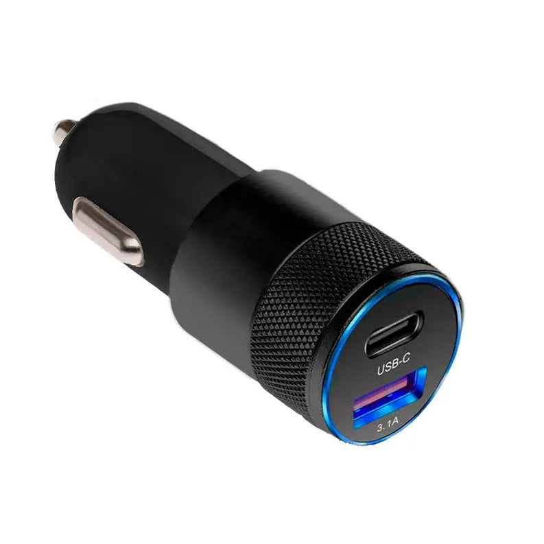 12V Car Charger USB-A & USB-C Output - Black CIAO Tech