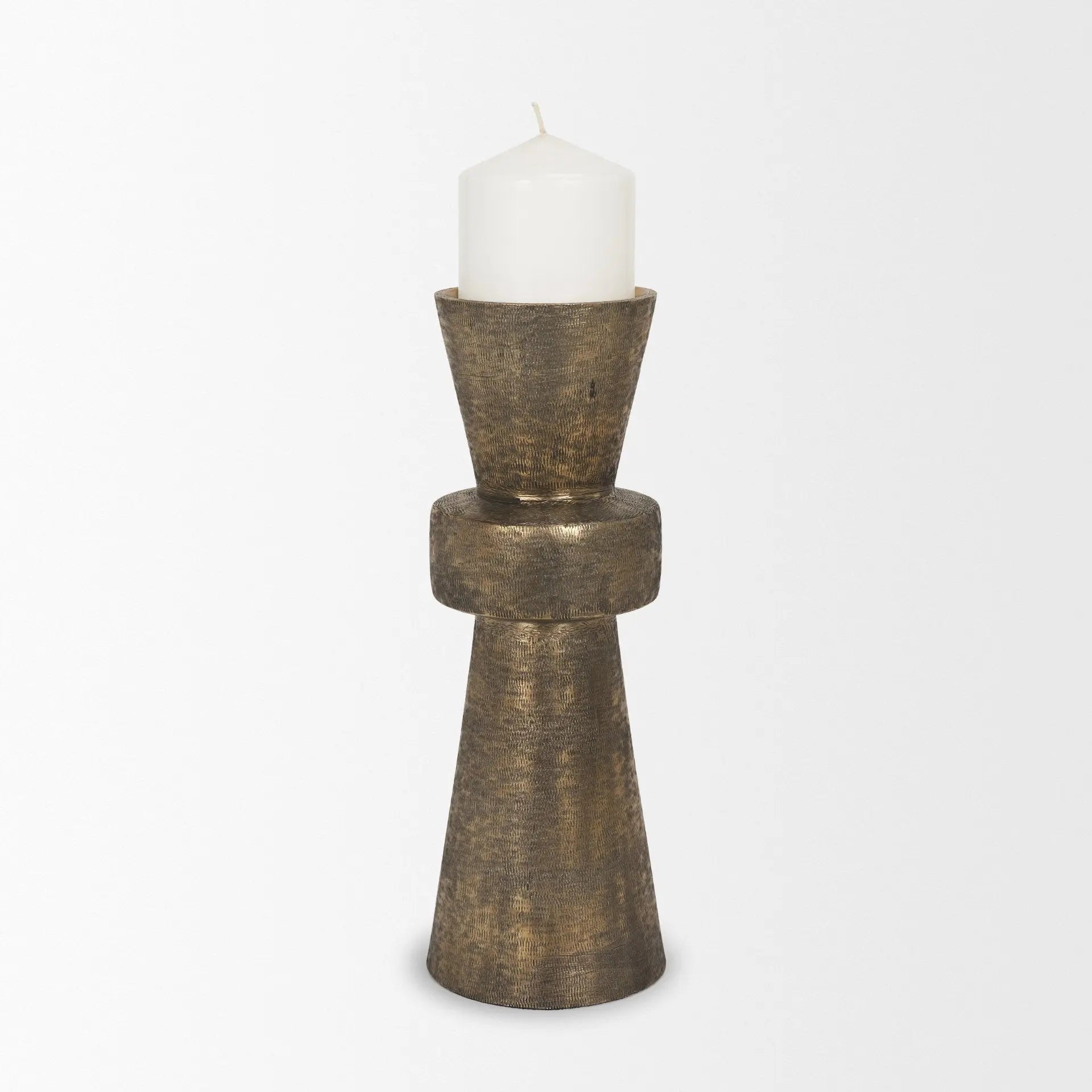 12" Antiqued Gold Metal Tabletop Votive Candle Holder Homeroots Home Decor