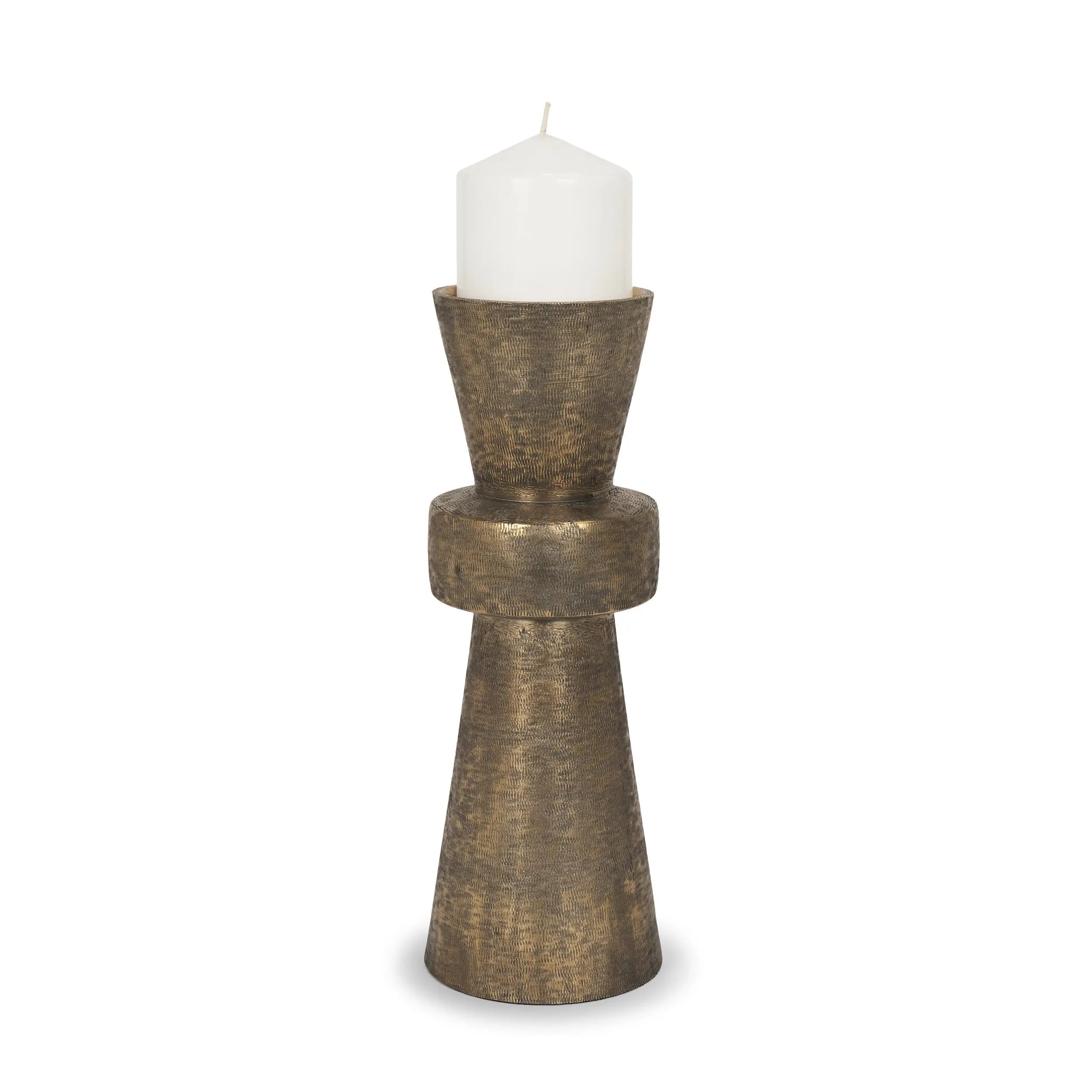 12" Antiqued Gold Metal Tabletop Votive Candle Holder Homeroots Home Decor