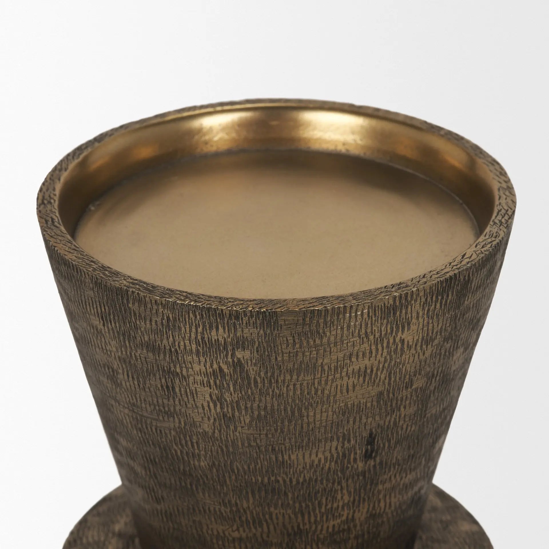 12" Antiqued Gold Metal Tabletop Votive Candle Holder Homeroots Home Decor