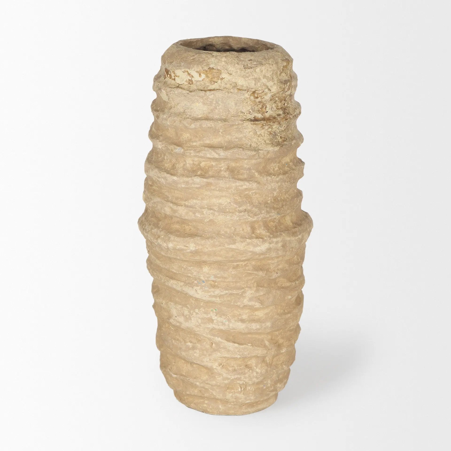 12" Beige Paper Mache Table Vase Homeroots Home Decor