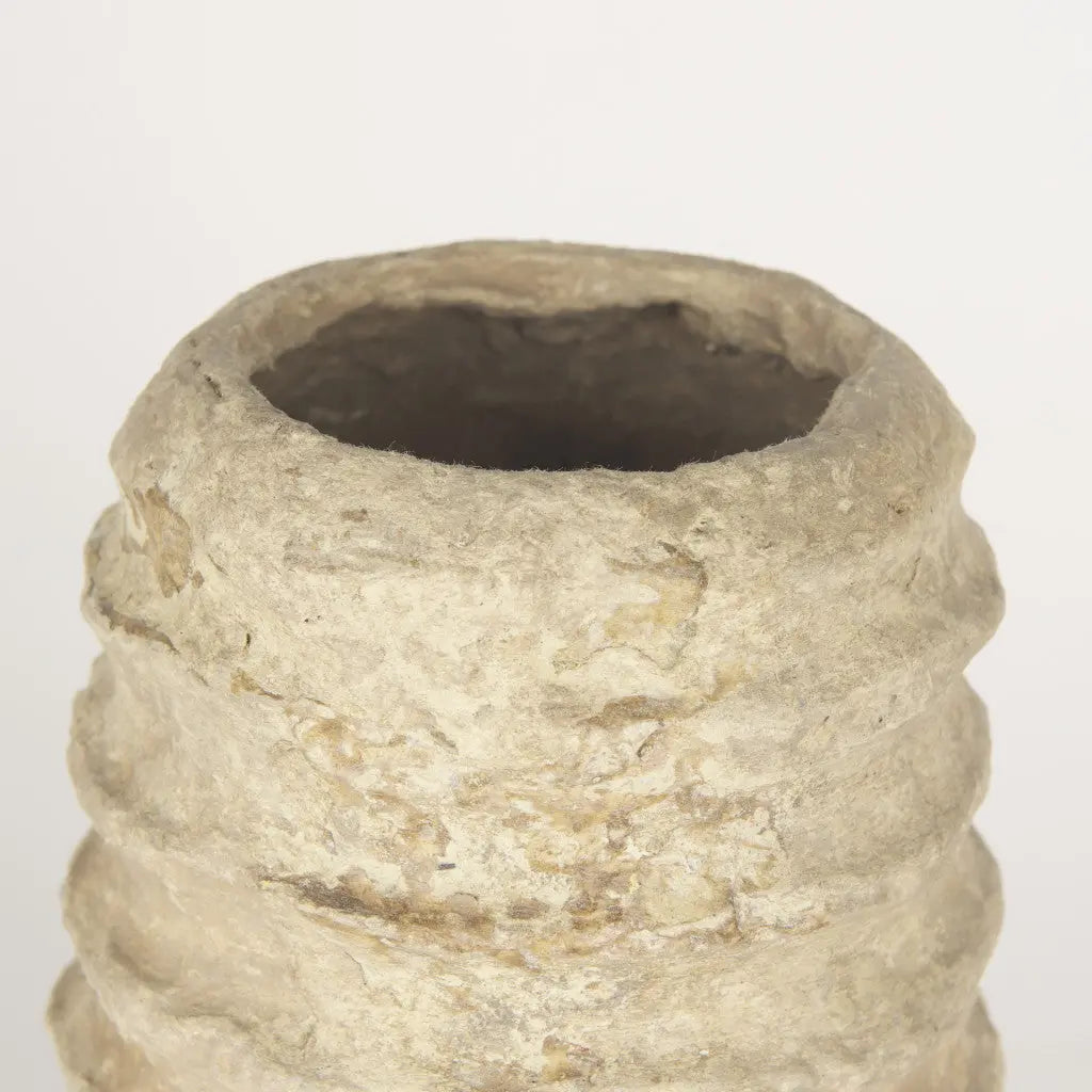 12" Beige Paper Mache Table Vase Homeroots Home Decor