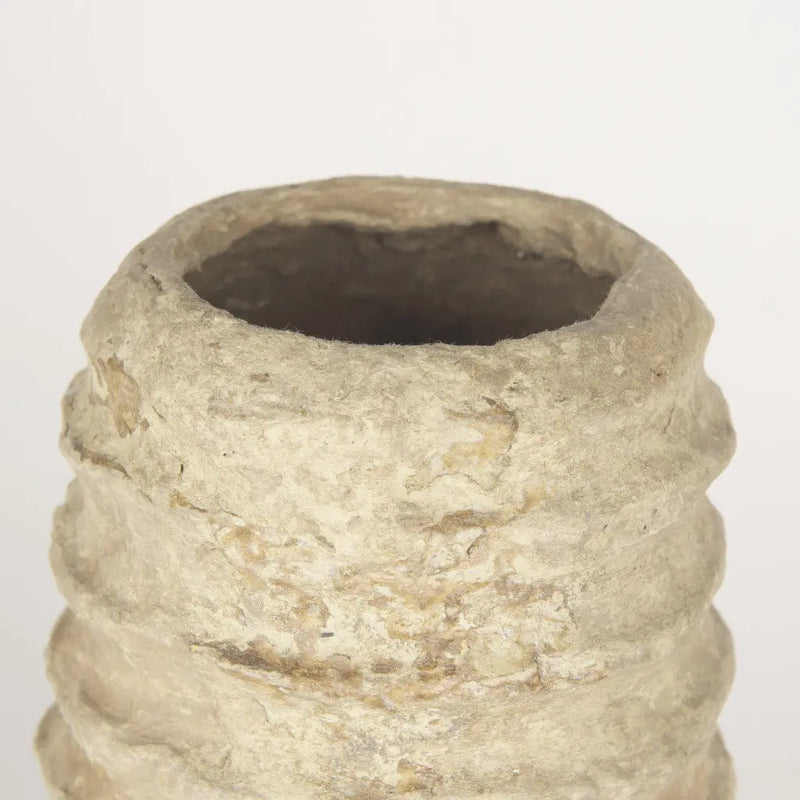 12" Beige Paper Mache Table Vase Homeroots Home Decor