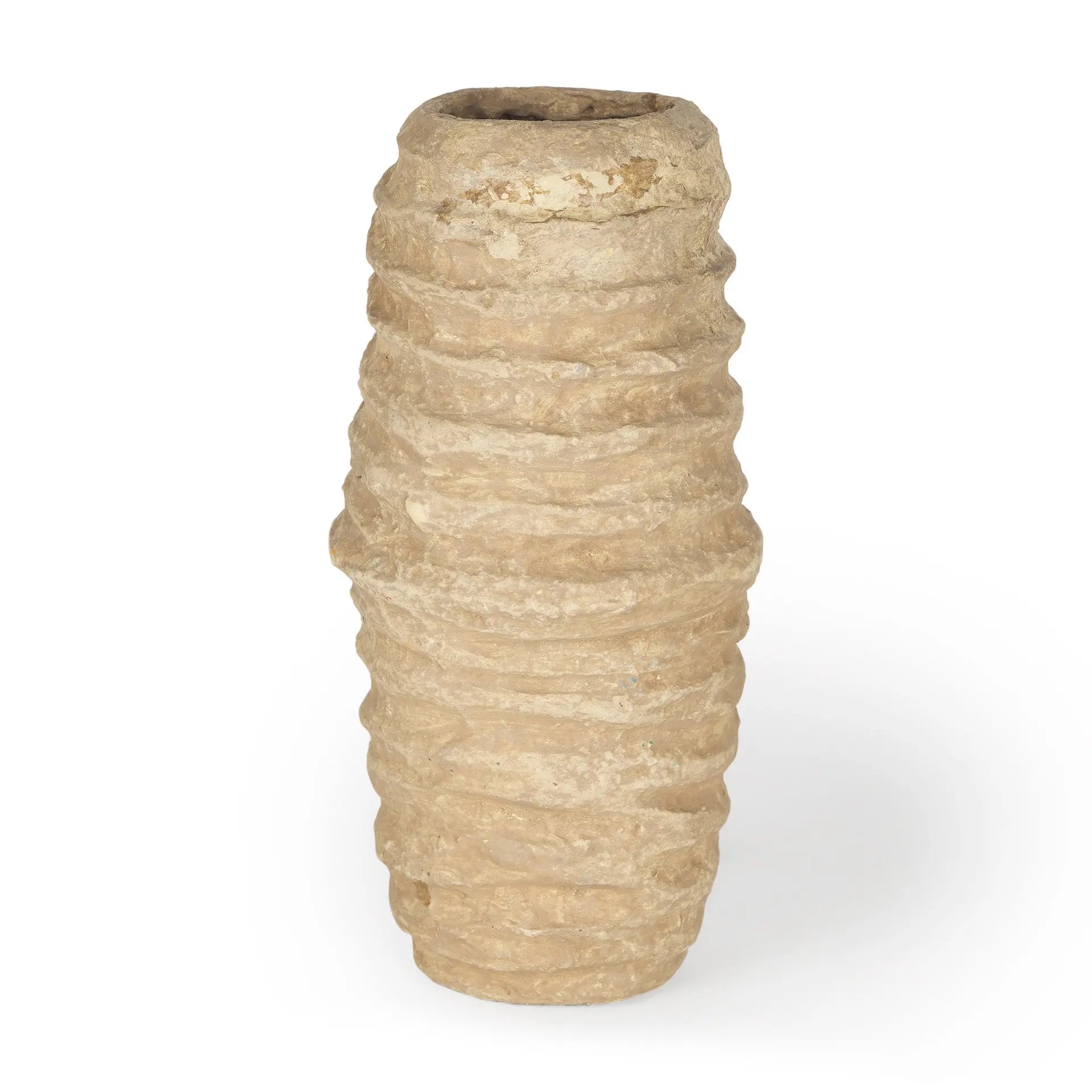 12" Beige Paper Mache Table Vase Homeroots Home Decor