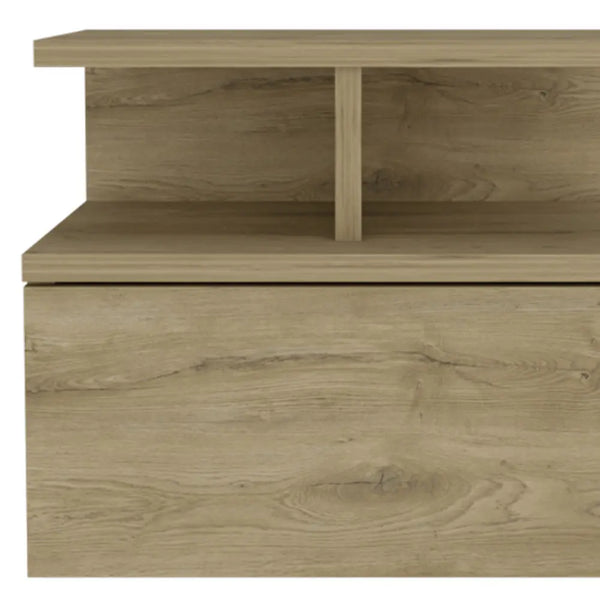 12" Beige Wood One Drawer Nightstand Homeroots Bed & Bath
