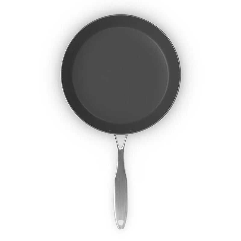 12" Black And Silver Stainless Steel Frying Pan Homeroots Kitchen & Dining