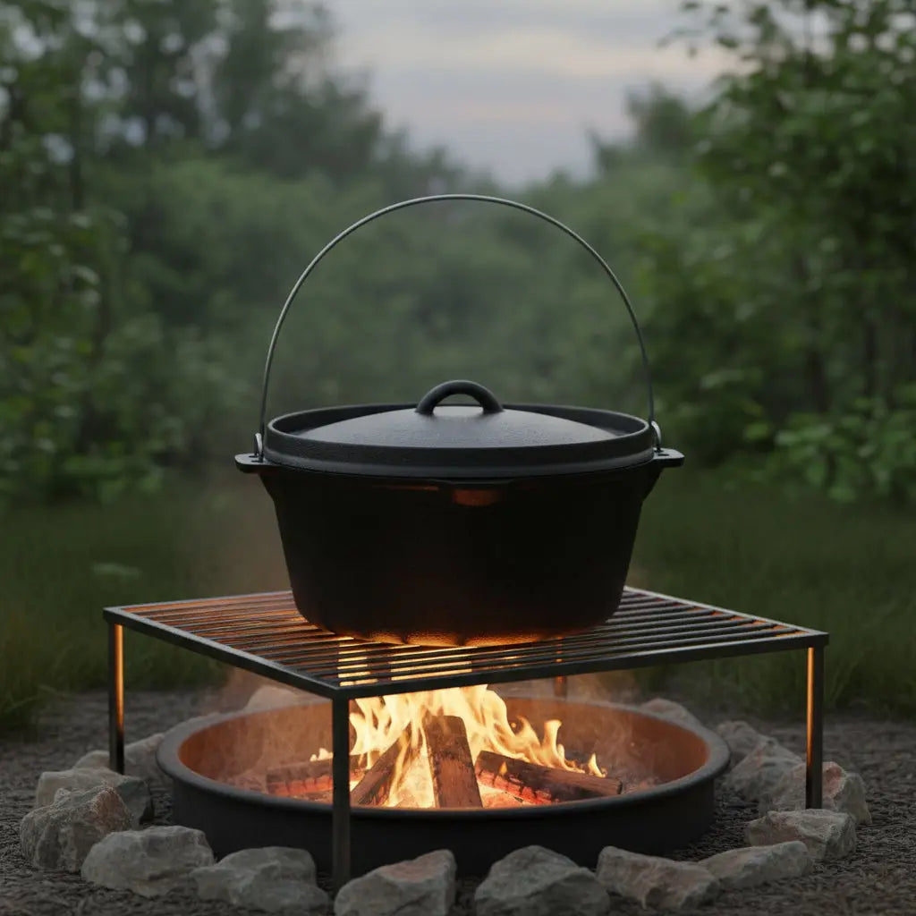 12" Black Cast Iron Dutch Oven Stock Pot Homeroots Kitchen & Dining