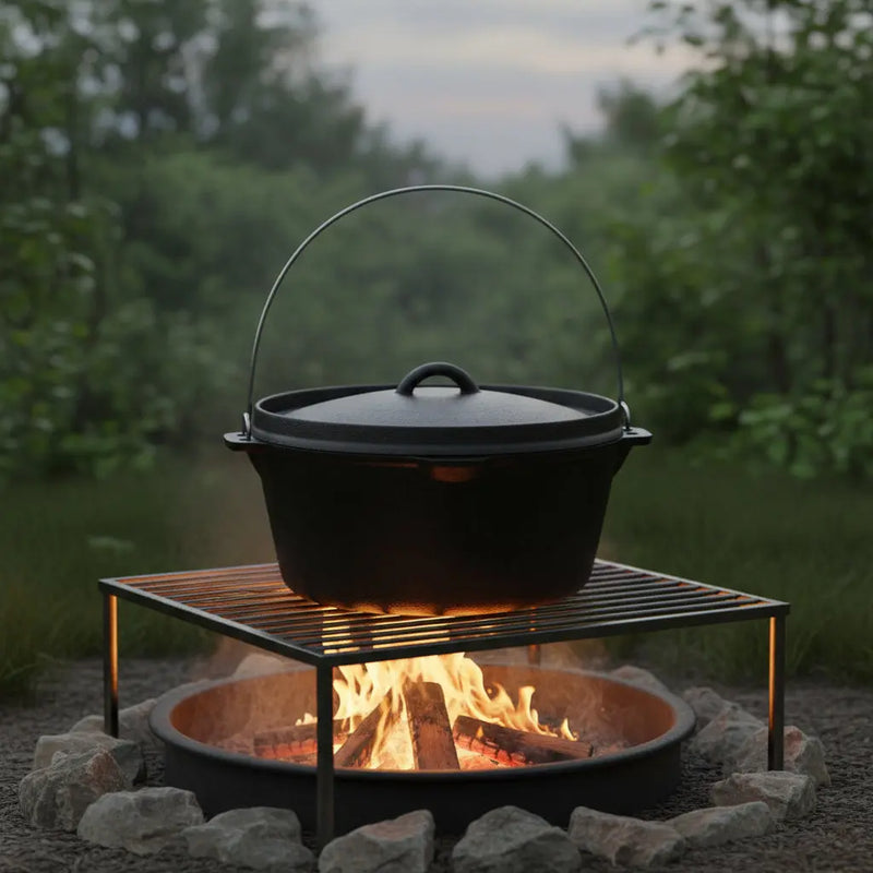 12" Black Cast Iron Dutch Oven Stock Pot Homeroots Kitchen & Dining