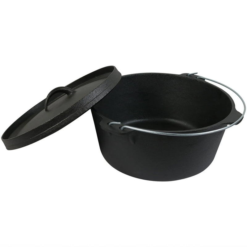 12" Black Cast Iron Dutch Oven Stock Pot Homeroots Kitchen & Dining