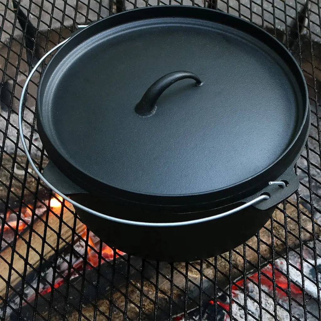 12" Black Cast Iron Dutch Oven Stock Pot Homeroots Kitchen & Dining