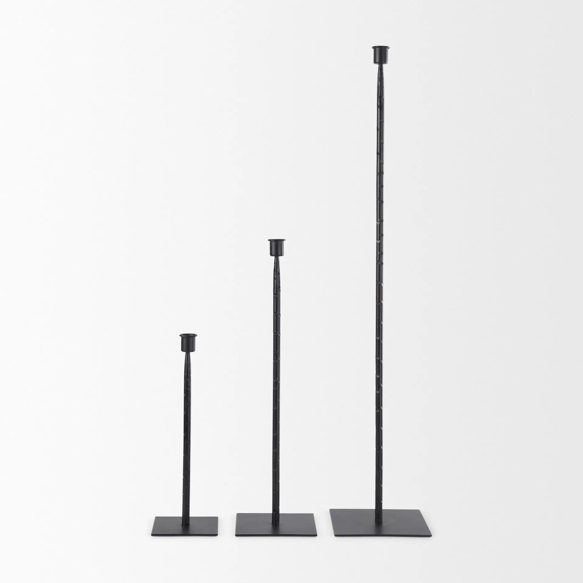 12" Black Metal Floor Taper Candlestick Homeroots Home Decor
