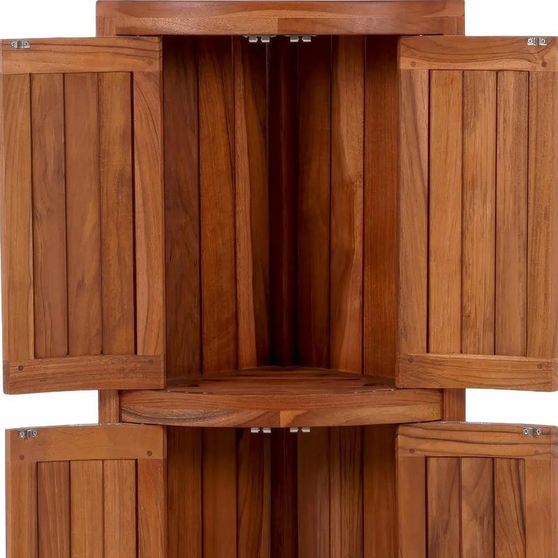 12" Brown Solid Wood Free Standing Double Door Bathroom Cabinet Homeroots Organization