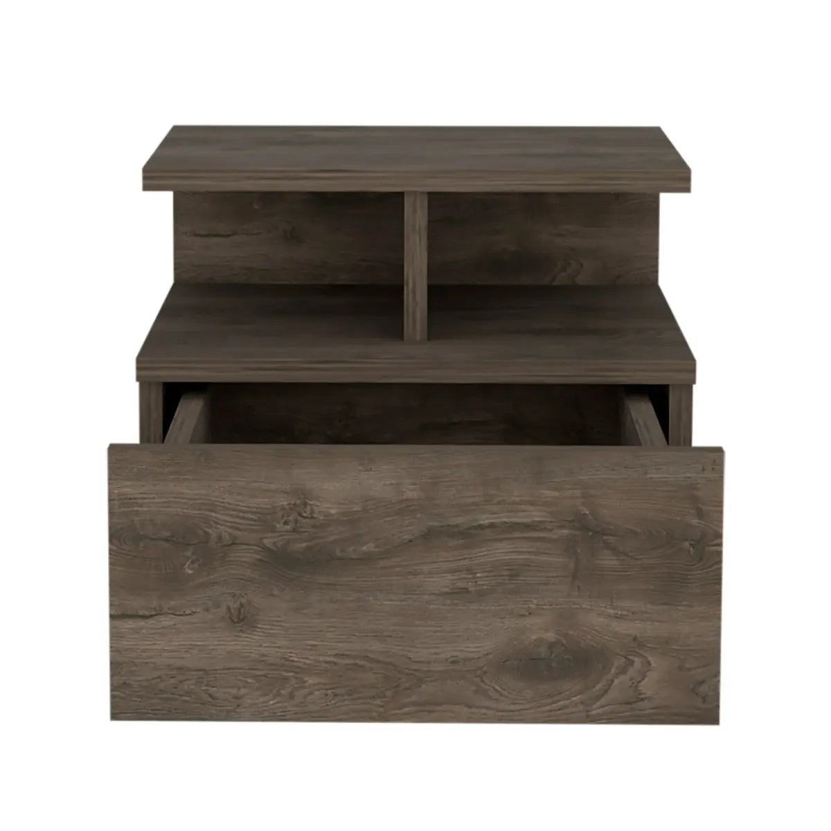 12" Brown Wood One Drawer Floating Nightstand Homeroots Bed & Bath