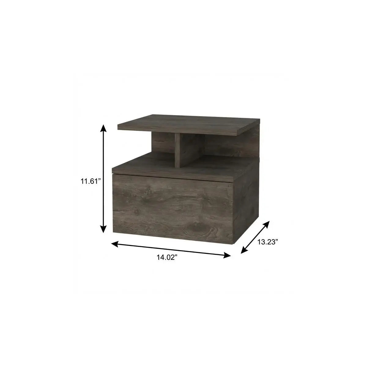 12" Brown Wood One Drawer Nightstand Homeroots Bed & Bath