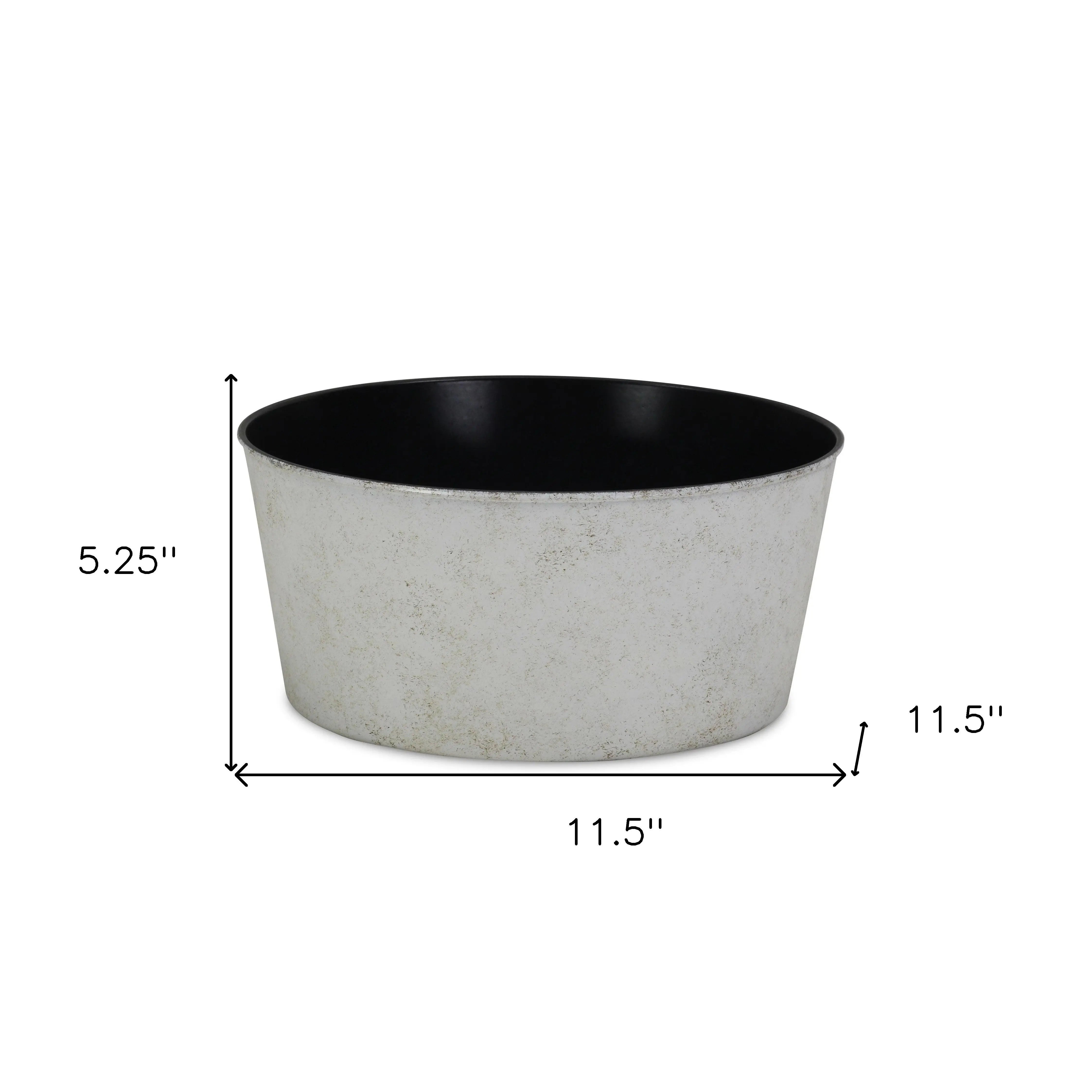 12" Cream Recycled Plastic Indoor Outdoor Round Pot Planter Homeroots Outdoor