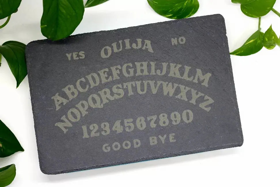 12" Engraved Slate Ouija Board Trivet Three Witches