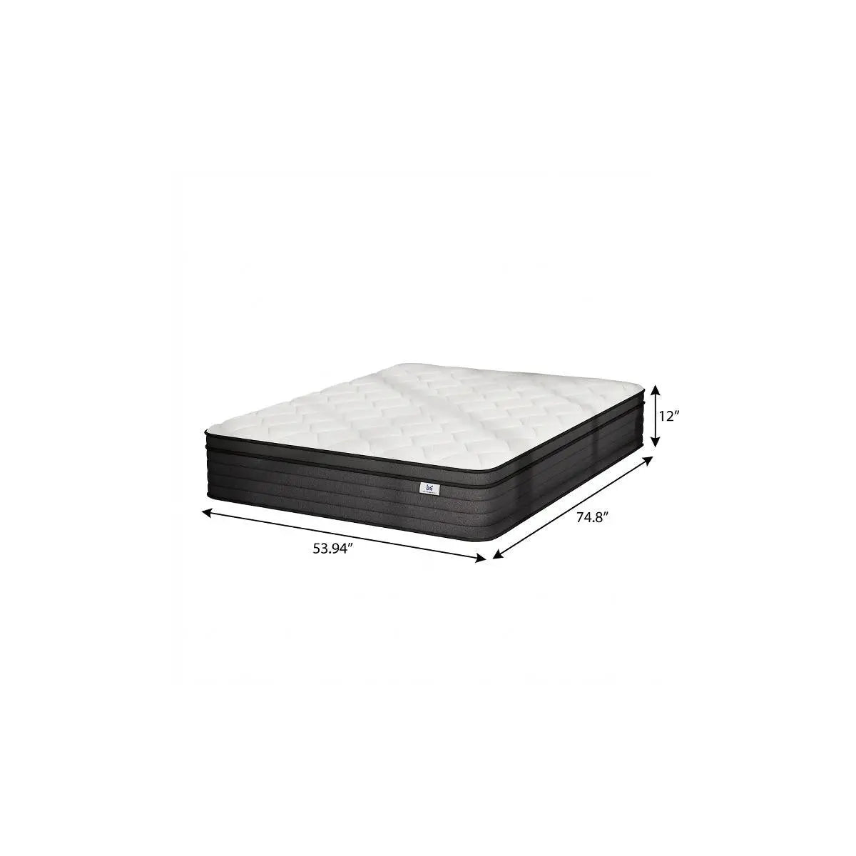 12" Full Double Foam Hybrid Mattress Homeroots Bed & Bath