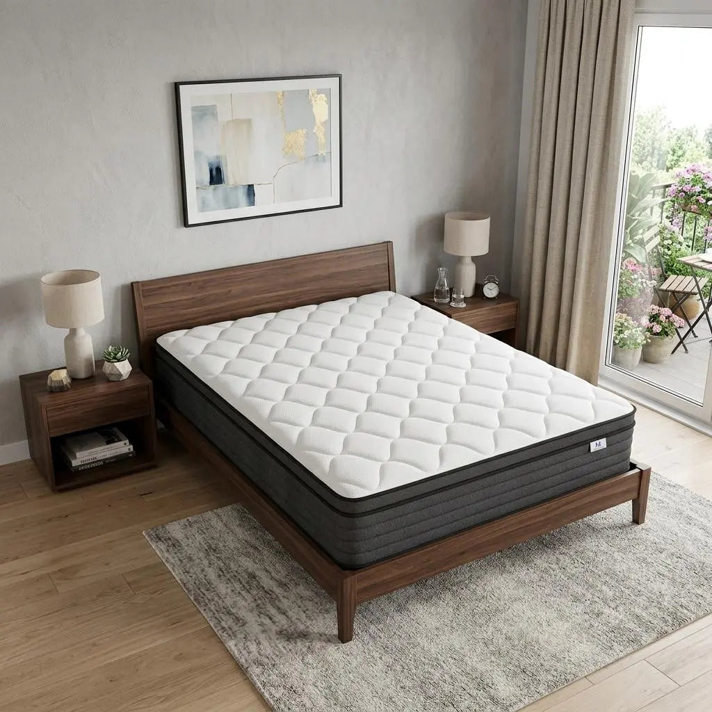 12" Full Double Foam Hybrid Mattress Homeroots Bed & Bath
