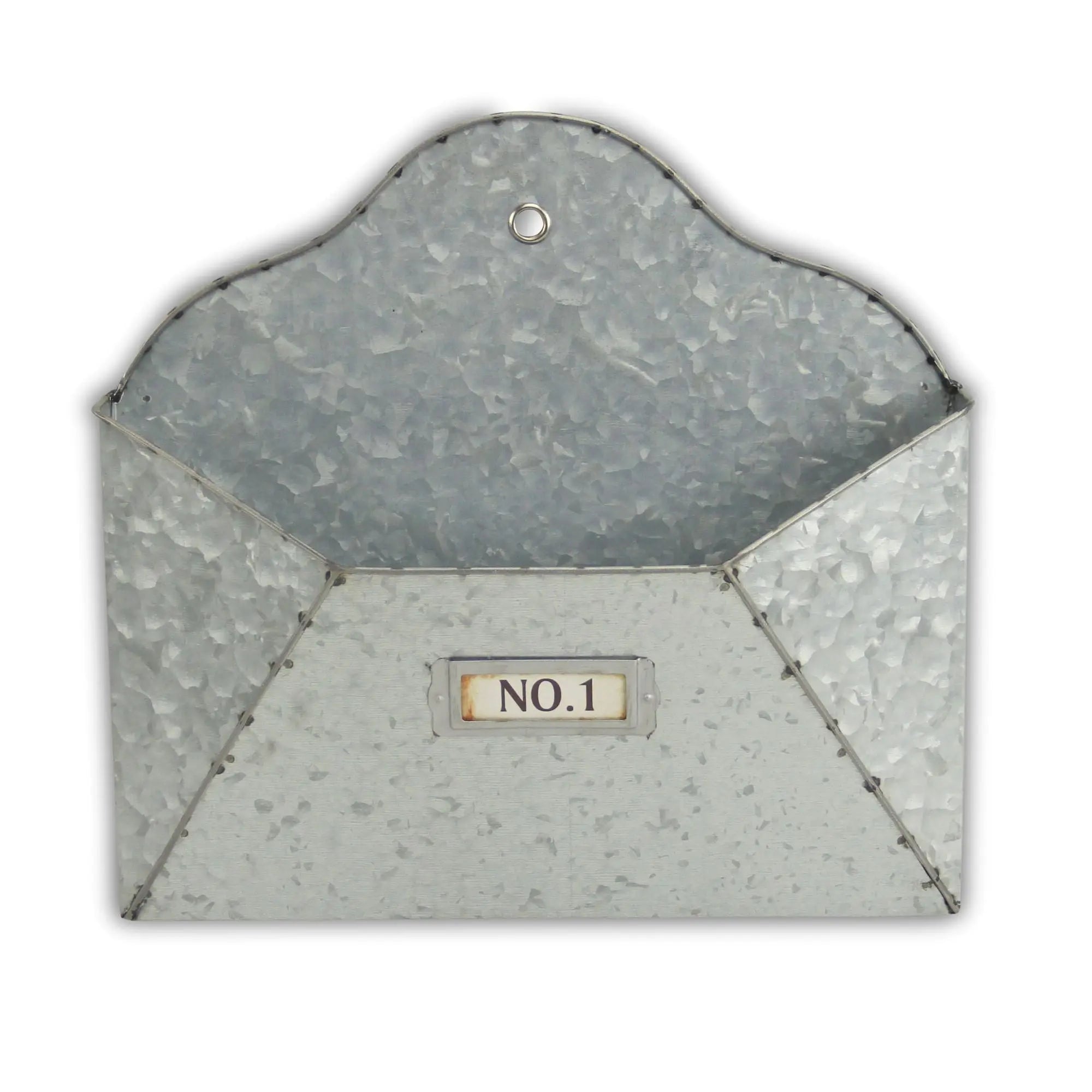 12" Gray Galvanized Metal Paper Organizer Homeroots Office