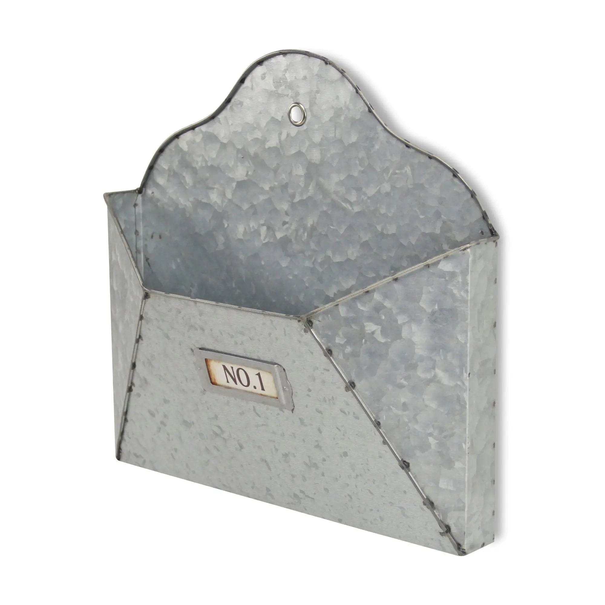 12" Gray Galvanized Metal Paper Organizer Homeroots Office