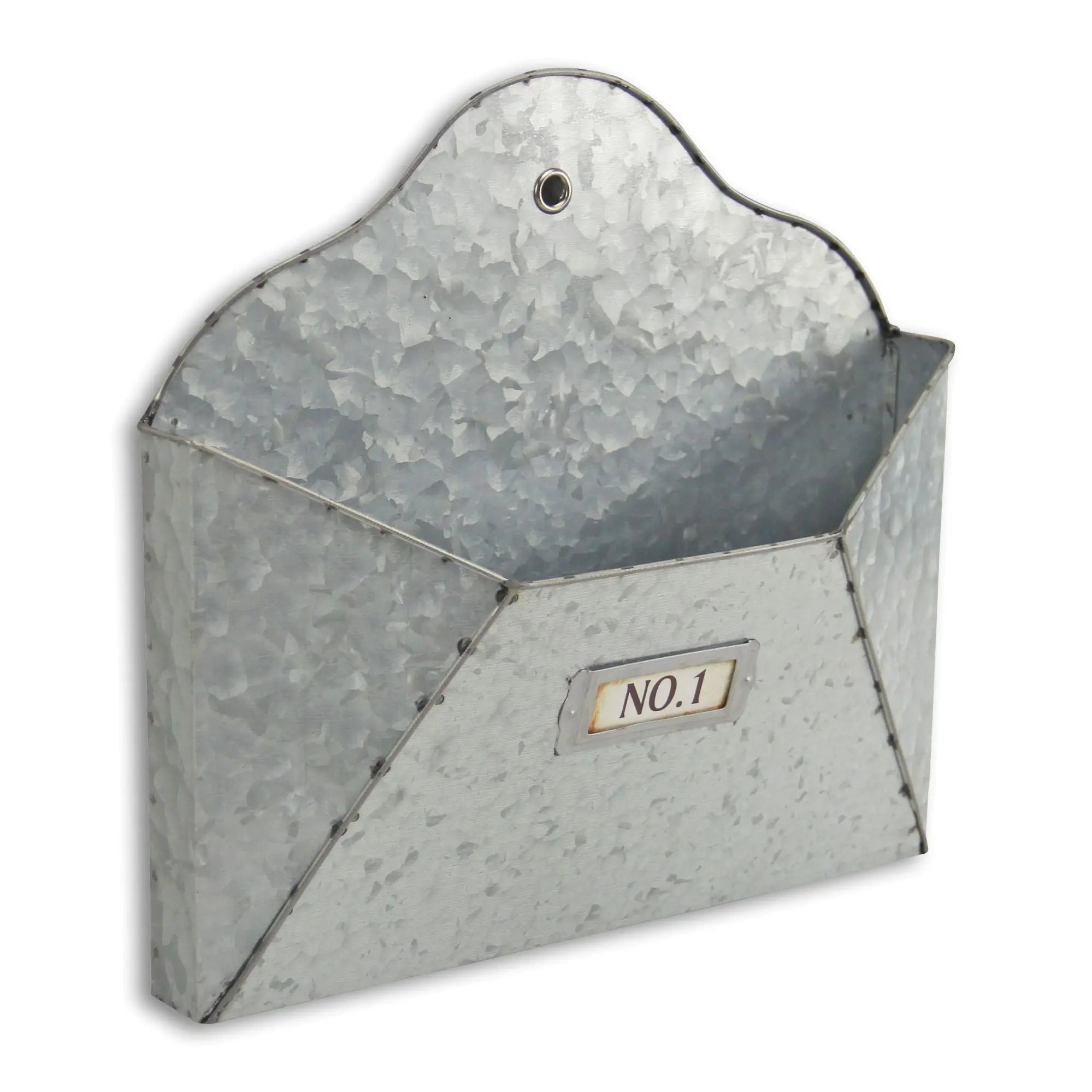 12" Gray Galvanized Metal Paper Organizer Homeroots Office