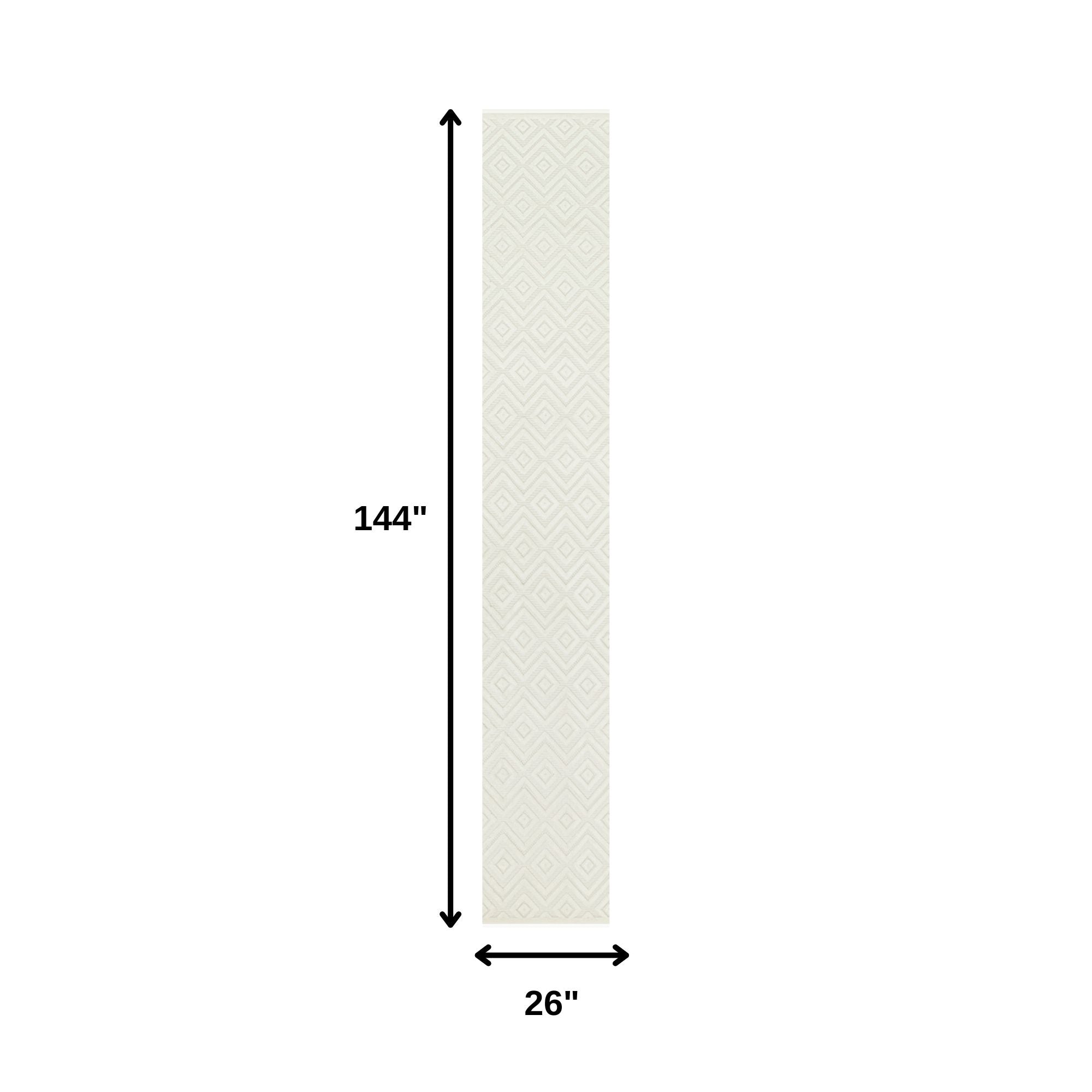 12' Ivory And White Geometric Indoor Outdoor Runner Rug Homeroots Outdoor
