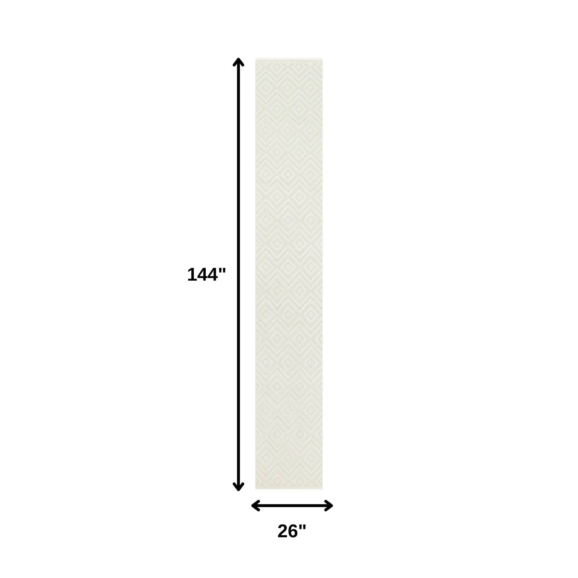 12' Ivory And White Geometric Indoor Outdoor Runner Rug Homeroots Outdoor