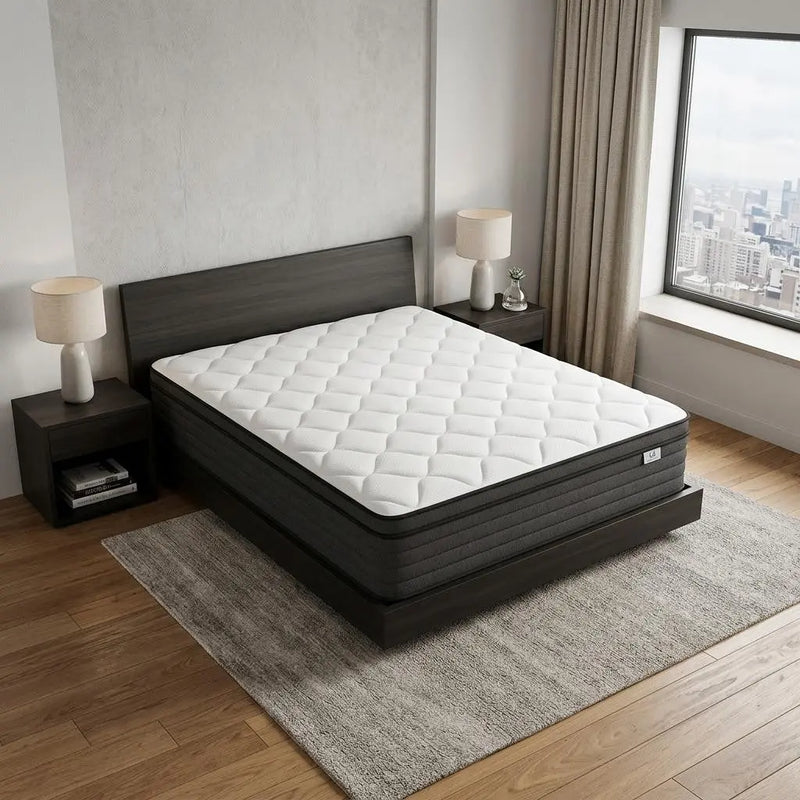 12" King Foam Hybrid Mattress Homeroots Bed & Bath