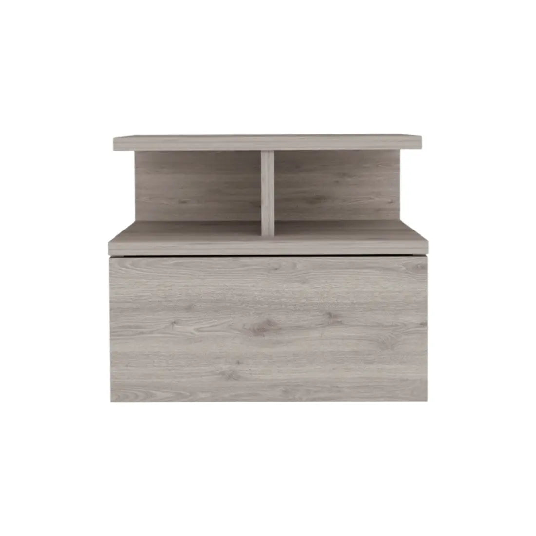 12" Light Gray Wood One Drawer Nightstand Homeroots Bed & Bath