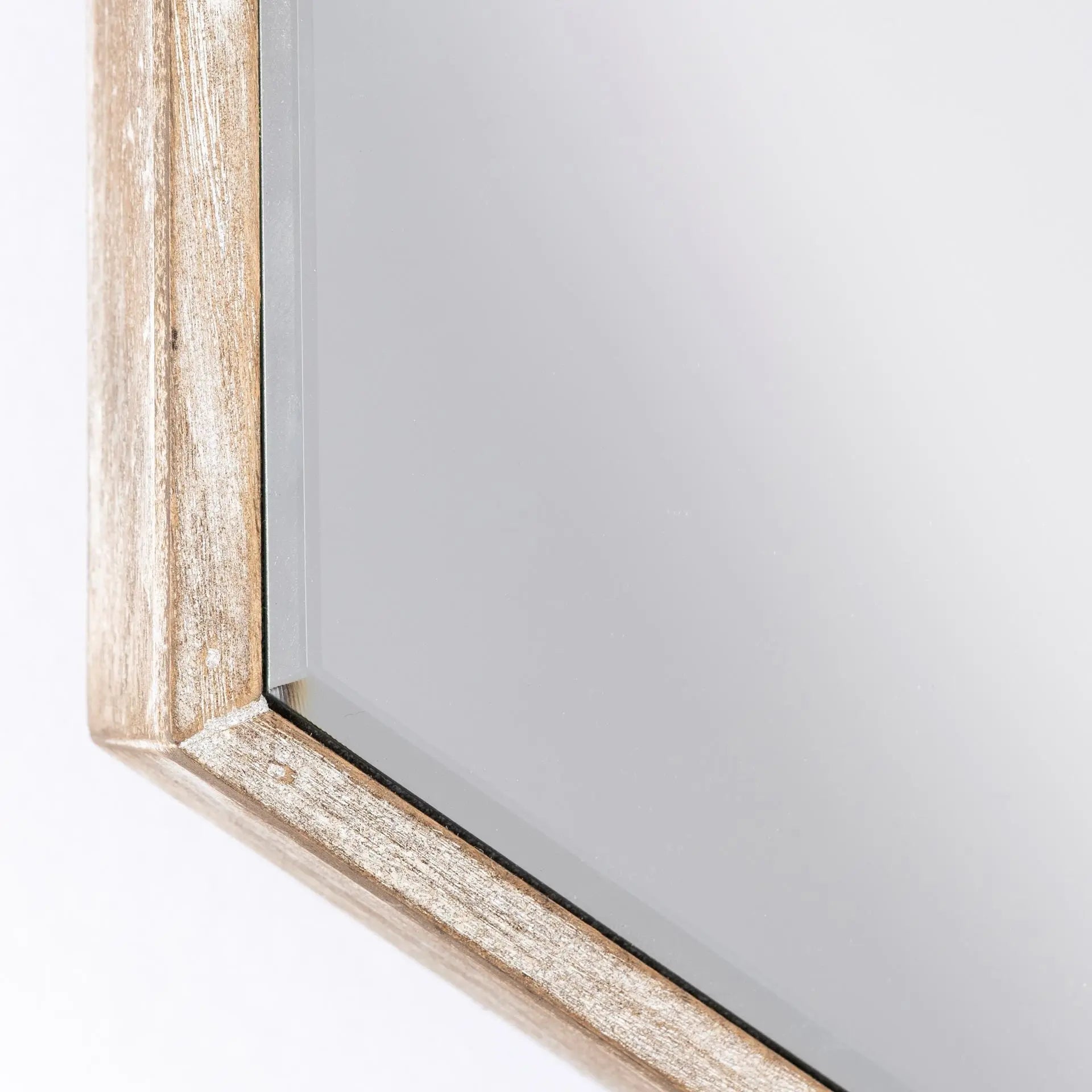 12" Natural Novelty Wood Framed Accent Mirror Homeroots Bed & Bath