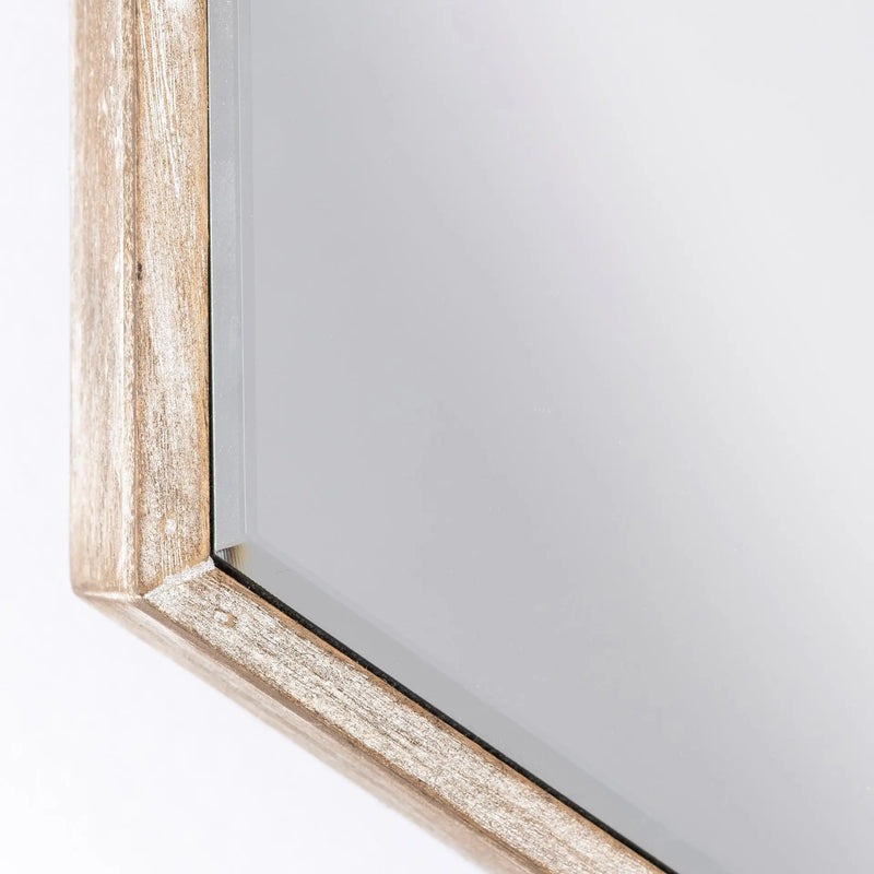 12" Natural Novelty Wood Framed Accent Mirror Homeroots Bed & Bath