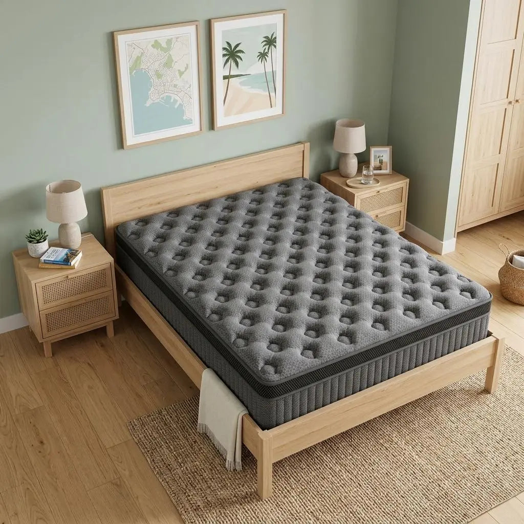 12" Queen Lumbar Support Memory Foam Hybrid Mattress Homeroots Bed & Bath