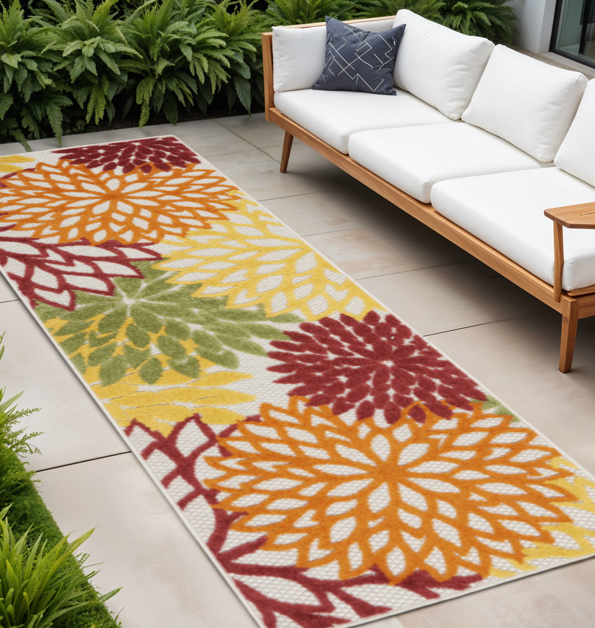 12' Red Indoor Outdoor Runner Rug - GreatEagleInc