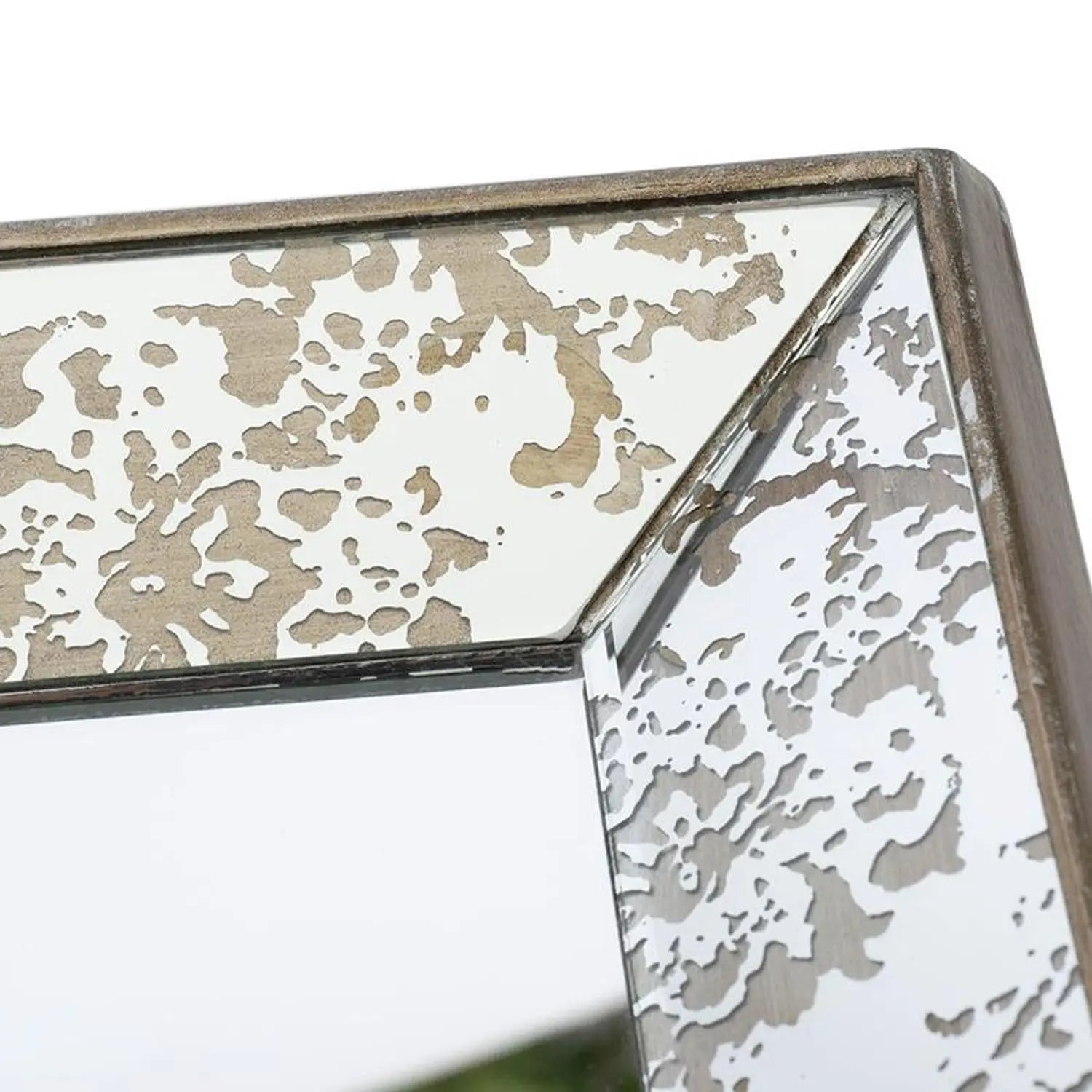 12" Silver Metal Framed Antiqued Glass Accent Mirror - GreatEagleInc