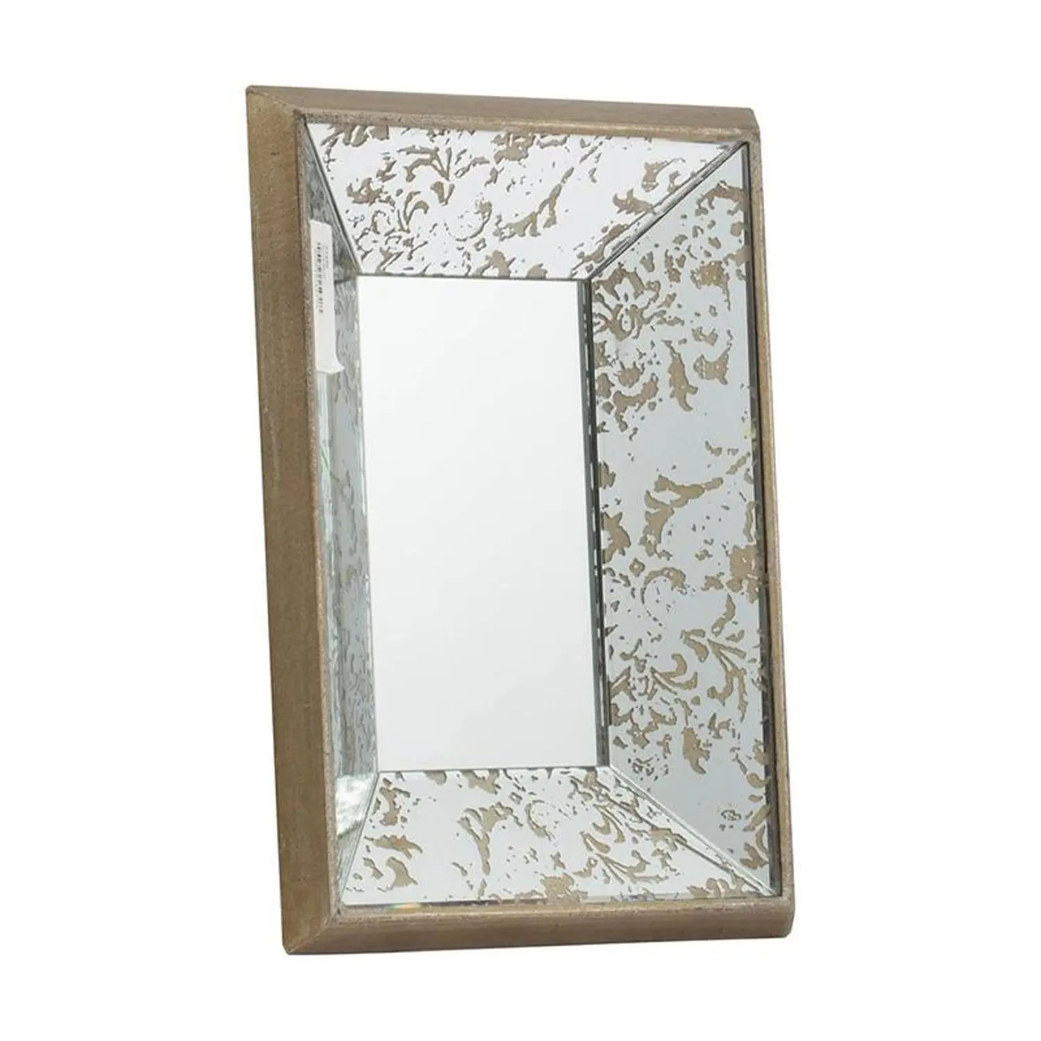 12" Silver Metal Framed Antiqued Glass Accent Mirror - GreatEagleInc
