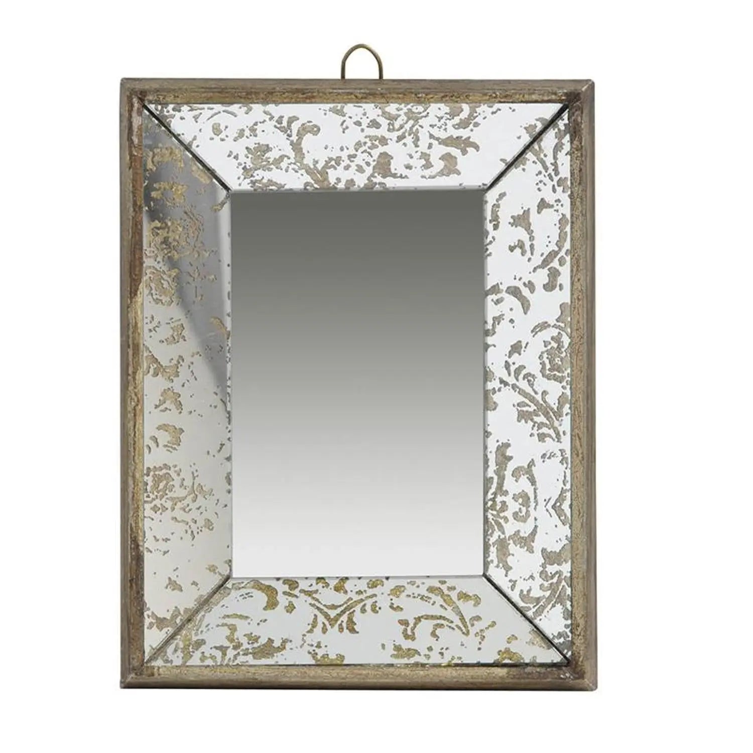 12" Silver Metal Framed Antiqued Glass Accent Mirror - GreatEagleInc