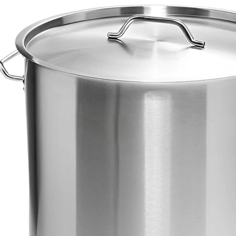 12" Silver Stainless Steel Stock Pot Homeroots Kitchen & Dining